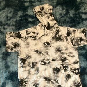 No Boundaries Black and White Tie-Dye Hoodie